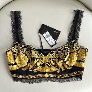 Versace Baroque Print Bralette Top